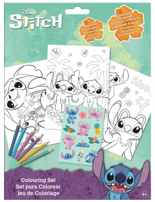 Productafbeelding van Nu is het tijd om te kleuren! - 6 kleurpotloden + stickers | Lilo & Stitch