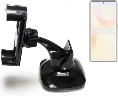 Produktbild von K-S-Trade kompakte Handy-Halterung Windschutzscheibe kompatibel mit Cubot X90 Armaturenbrett schwarz Autohalterung KFZ Halter Scheiben-Halterung
