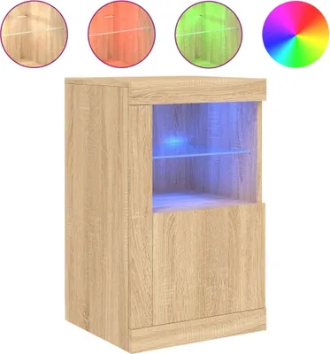 Produktbild von Beistellschrank mit LED-Leuchten Sonoma Eiche Holzwerkstoff