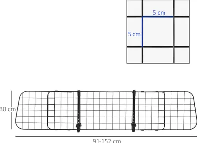 Produktbild von PawHut Schutzgitter Auto Universal Hundegitter Trenngitter verstellbar