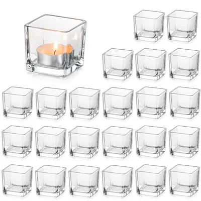 Produktbild von Set von 24 Quadratischen Glas Teelichthaltern