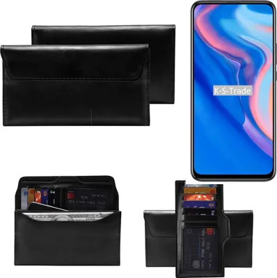 Produktbild von K-S-Trade Handy Hülle kompatibel mit Huawei P Smart Z Schutz Hülle Tasche Schutz Case Handytasche Kunstleder schwarz, 1x