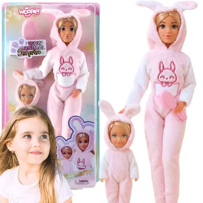 Immagine prodotto di Woopie Royal Dolls Salopette con coniglietti rosa, set di 2