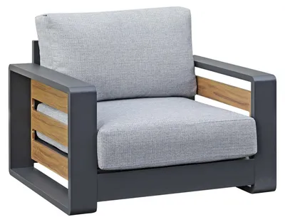 Produktbild von Lounge-Sessel Fosega | Mattschwarz / Steingrau | Aluminium | 2er Set