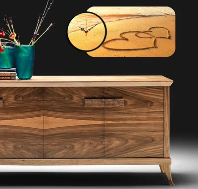 Produktbild von Opviq, YMS-21, Wanduhren, Mehrfarbig, MDF, 68 x 32 cm