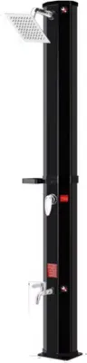 Image de Douche solaire Tavien – 35 L – Douche à effet pluie et douche pour les pieds – Pour le jardin, le camping, la piscine et la plage – Résistante aux UV – Noir