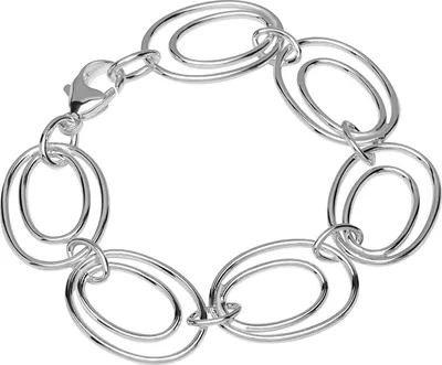 Produktbild von Armband 925 Sterlingsilber 19cm Luna Kette Damen doppelte Anker Armreif Kette