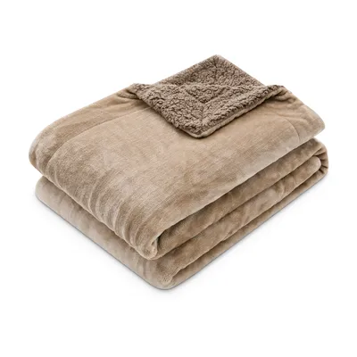 A folded blanket on a white background.