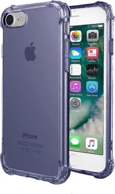 Image de Smartphonica iPhone 7/8 transparent
  housse en silicone antichoc avec bumper - bleu foncé