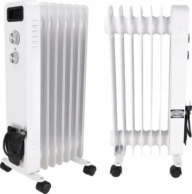Produktbild von Dedra Kompakt-Ölheizer: 1500W, 7 Rippen, THERMOSTAT, Räder, sicher