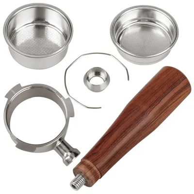 Obrázek produktu pro 51mm filtr na kávu bez dna, kompatibilní s espreso stroji DeLonghi EC680 a EC685, rukojeť z palisandru (filtr je součástí balení)