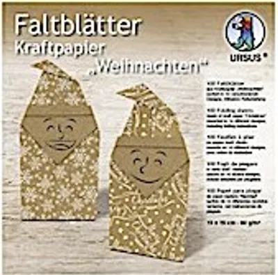 Produktbild von URSUS Faltblätter Kraftpapier "Weihnachten", 15 x 15 cm