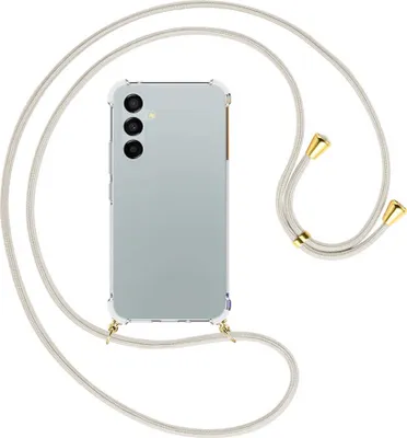Produktbild von Handykette Backcover-Schutzhülle mit Band (Metall goldfarben) für Samsung Galaxy A54 5G (6.4'') - broken white