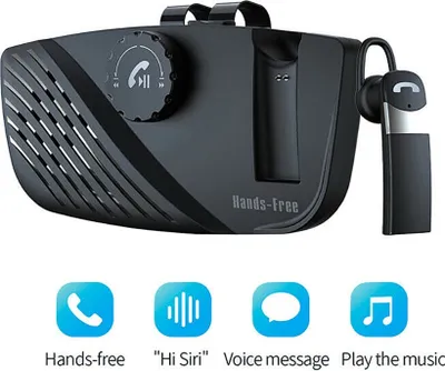 Immagine prodotto di kit auto con altoparlante vivavoce 2 in 1 Visiera parasole Bluetooth senza fili nero