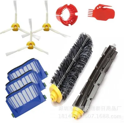 Immagine prodotto di Accessori per aspirapolvere - Set di accessori - Adatto per aspirapolvere iRobot Roomba (i7, i7+, E5, E6, serie 800/900) - 2 spazzole principali, 3 filtri, 3 spazzole laterali e 1 set di spazzole rotonde