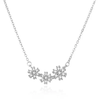 Produktbild von Zartes Silbercollier mit Blumen AGS1570/47