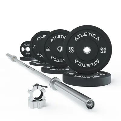 Produktbild von ATLETICA Langhantel Set | Delta HighRep | 75 kg Hantelscheiben | Für Gewichtheben, Powerlifting und CrossFit | Ø 50mm