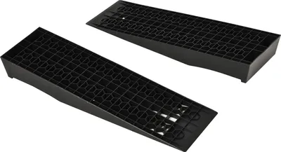 Produktbild von 2-teiliges Auffahrrampen-Set, Schwellenrampe, Bordsteinrampe, Gummirampen, 3 Tonnen Tragkraft, Kunststoff, Schwarz