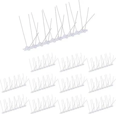 Produktbild von Famanu Duivenpinnen Set von 12 - 10,5 x 25 x 14 cm - Vogelabwehr für Balkon und Dach
