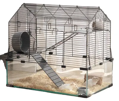 Immagine prodotto di VEVOR Gabbia per criceti, vista a 360° Habitat trasparente per criceti Gabbia per piccoli animali, 58x38x54cm, Casa portatile per criceti per ratti, porcellini d'India