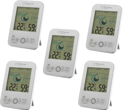 Produktbild von 5x Miraval Raumklimastation Schimmelwarner 5 Stufen Lüftungsempfehlung Hygrometer Temperaturstation