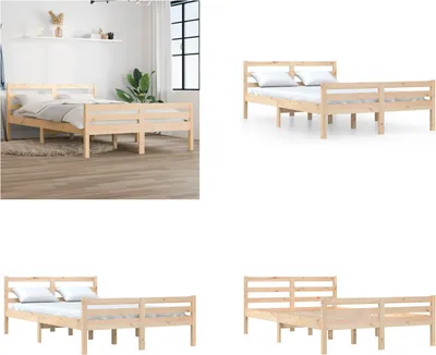 Zdjęcie produktu dla vidaXL Łóżko z litego drewna 150x200 cm - Rama łóżka - Łóżko - Drewniana rama łóżka