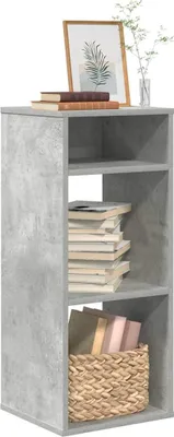 Image de Maison Exclusive - Étagère de bibliothèque, gris béton, 34x31x80 cm, en panneaux de particules