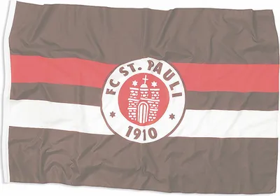 Produktbild von St. Pauli - Logo Fahne Braun / Weiß / Rot, 100 x 150 cm