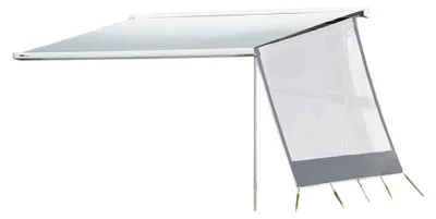 Produktbild von DWT Markisenwandteil Happy Sun Seitenwand XL Anbauhöhe 260-280cm weiß inkl. Spannstange passend für Markise Thule/Omnistor,Fiamma,Dometic