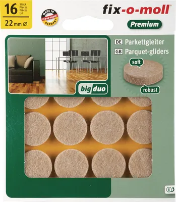 Produktbild von Suki Parkettgleiter BIGDUO, selbstklebend, Ø 22 x 5 mm, beige (VE=16)