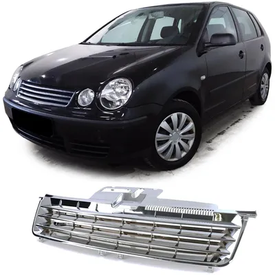 Sport Kühlergrill Grill ohne Emblem Chrom für VW Polo 9N ab 2001-2005 – Produktansicht