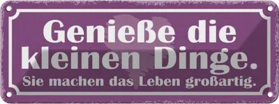 Produktbild von vianmo Blechschild 10x27 cm genieße die kleinen Dinge sie Dekoration Spruch Zitat