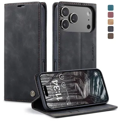 Produktbild von König Design Hülle kompatibel mit Kunstleder Handyhülle - Handy Case Schwarz