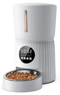 Productafbeelding van Voerdispenser - Automatisch - 4 l - Wit - Voor katten en honden