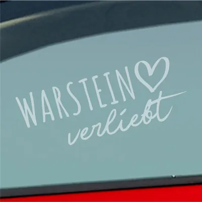 Produktbild von Auto Aufkleber Warstein verliebt Herz Stadt Heimat Liebe Car 19x7 cm Milchglas Sticker Heckscheibenaufkleber