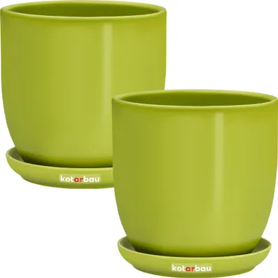 Obrázok produktu pre KOTARBAU® Keramický obal na kvetináč s orchideou a podmiskou 15 CM Sada 2 ks