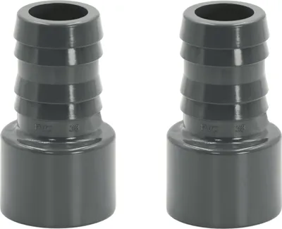 Produktbild von HAF 2x PVC Druckschlauchtülle mit 38mm x 50mm | Schlauchtülle x Klebestutzen | Schlauchverbinder aus grauem PVC-U | PN16 für Pool und Teich