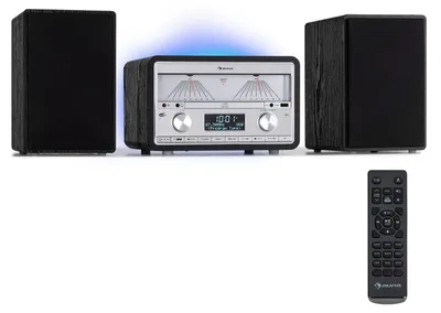 Image de Auna Radio Portable Bluetooth, Poste Radio Numérique DAB/DAB+/FM/Streaming, Puissante Radio de 25W avec Hauts-parleurs Stéréo Détachables, Écran LCD, Télécommande, MP3, Port USB, Alimentation Secteur