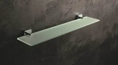 Produktbild von Glasregal Bemeta Tasi 600 mm sandgestrahltes Glas/Chrom