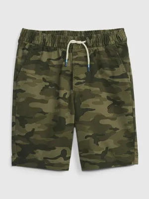 Produktbild von GAP Kinder Baumwoll-Shorts XL Camouflage Grün mit elastischem Bund und Kordelzug