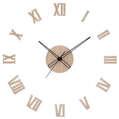 Produktbild von PRIM Romulus Wanduhr Holz lautlos römische Ziffern Hellbraun 60 cm