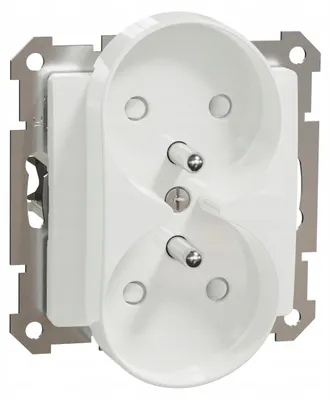 Produktbild von Doppelsteckdose mit Erdung, weiß, Sedna Elements SDD111271 Schneider