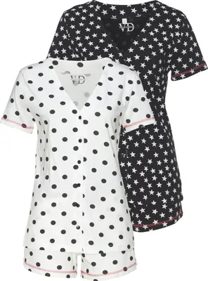 Produktbild von Vivance Dreams Shorty 4 -teilig weiß-schwarz-gepunktet, schwarz-weiß-gemustert Größe 32/34