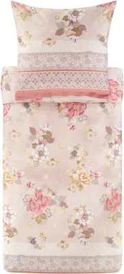 Produktbild von Bassetti Baumwollsatin-Bettwäsche-Garnitur HANAMI Farbe BEIGE 41 Größe 155x220+80x80