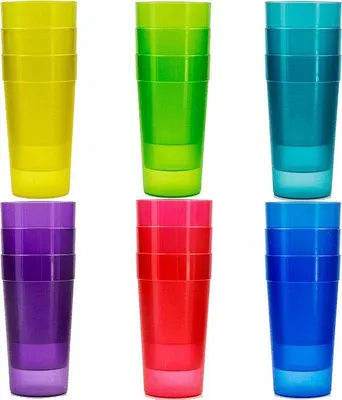 Produktbild von Famanu Plastikgläser 600ML - 18 Stück in Transparent Rainbow