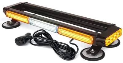 Productafbeelding van 12V LED-Stroboscoopstrip - Waarschuwingslicht - Weerbestendig - Geel en Wit - Noodverlichting - Geschikt voor Auto en Vrachtwagen - 53 x 53 x