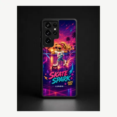 Productafbeelding van Samsung S21 Ultra hoesje, telefoonhoesje, beschermhoesje, case met skateboardmotief – LUNØIR ©
