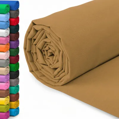 Productafbeelding van 100% Katoenen Stof - 150 cm Breed - Donkerbeige - Meterware voor Naaien en Patchwork