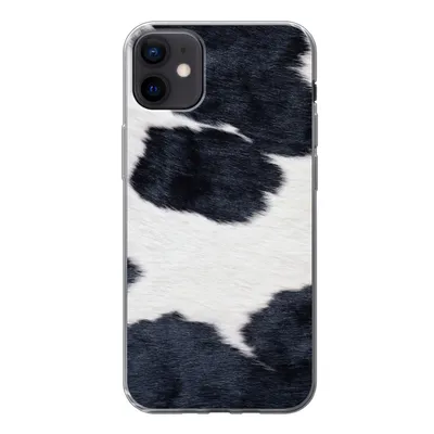Produktbild von MuchoWow® Handyhülle Schutzhülle Hülle für iPhone 12 mini Bild einer schwarzen und weißen Kuhhaut Silikon Softcase Handy Hülle - Bild