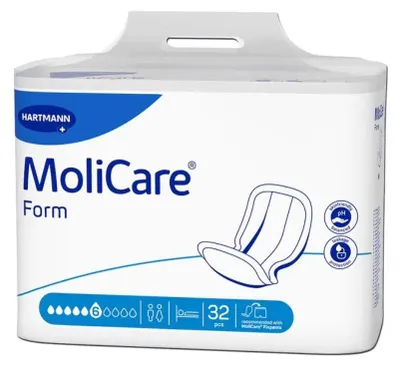Zdjęcie produktu dla Hartmann MoliCare® Form pad, 6 kropli - 32 sztuki | opakowanie (32 sztuki)